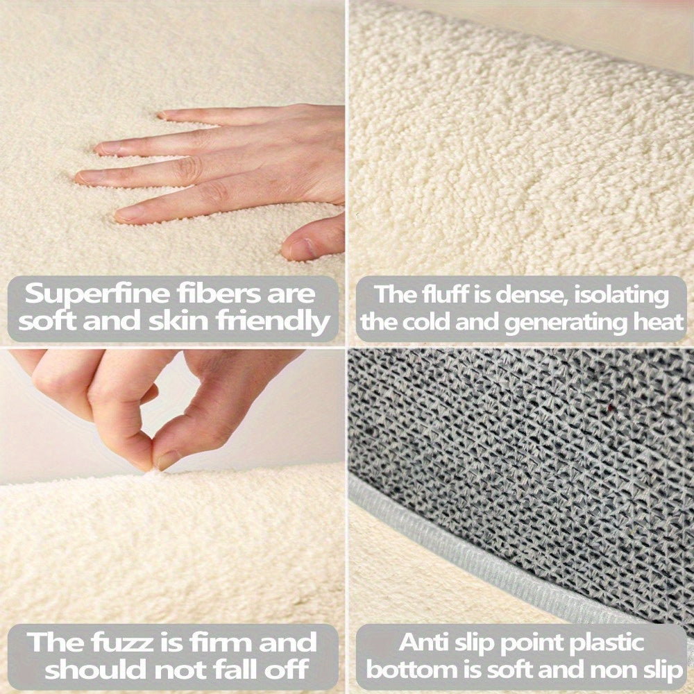 Cream Wind Round Living Room Carpet Irregular Premium Bedroom Bedside Sofa Coffee Table Thick Dresser Chair Mat