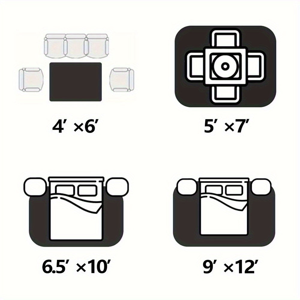 Cream Wind Round Living Room Carpet Irregular Premium Bedroom Bedside Sofa Coffee Table Thick Dresser Chair Mat