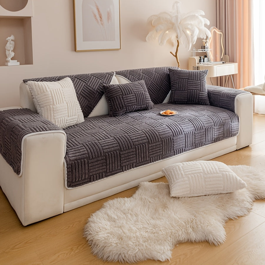 Customer Favorite  1 Modern Simple Plush Sofa Cushion, Pet Friendly Sofa Cover, And Anti Slip Combination Sofa Cover, Machine Washable Sofa Cover: Suitable for 1-4 Seat Sofas