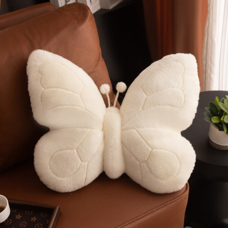 Butterfly-Shaped Pillow Cushion with Plush Soft Wings - Elegant Princess Style Decorative Accent in Orange &, Hand Washable Multi-Use Cushion for Bed, Sofa, Living Room - No Batteries\u002FElectricity, Durable Home Decor (Floral Theme, Easy-Care Fabric)