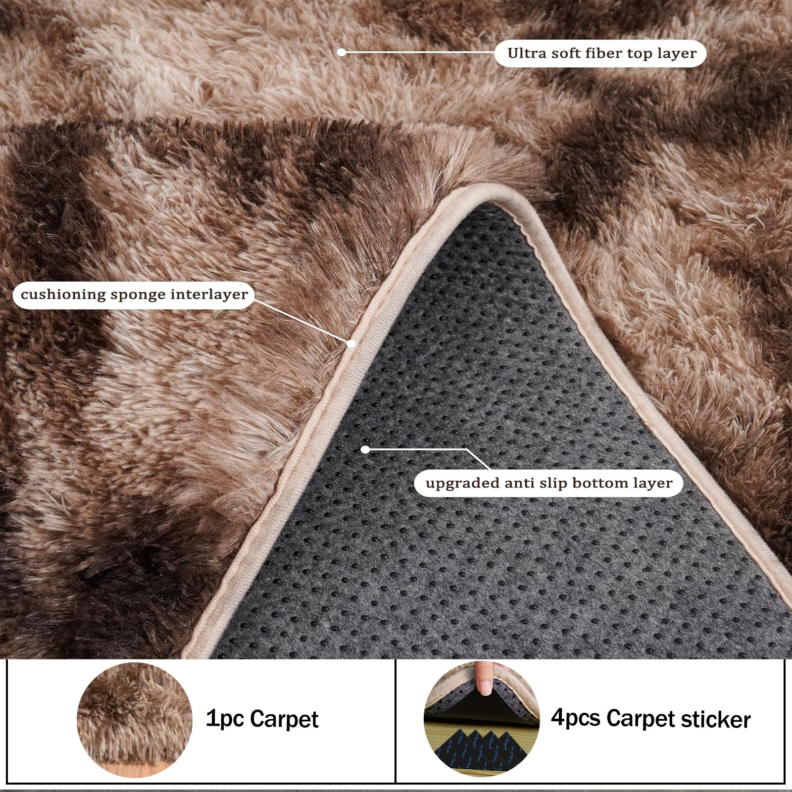 Fluffy and Soft Area Carpet, Bedroom 6X9 Area Carpet, Bedside Carpet, Soft and Fluffy Entrance Carpet, Living Room and Bedroom Home Decoration, Camel