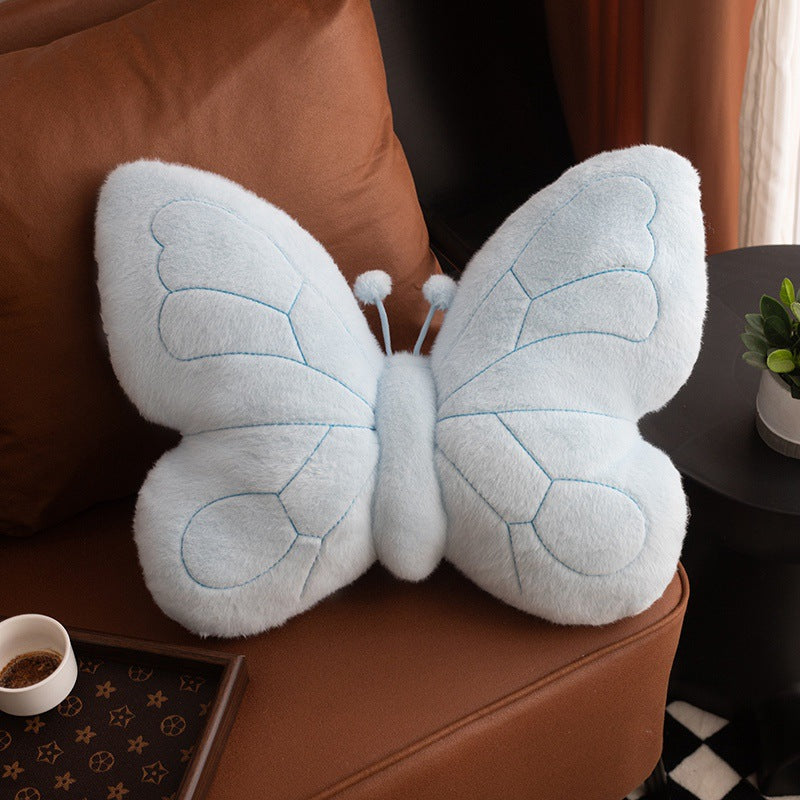 Butterfly-Shaped Pillow Cushion with Plush Soft Wings - Elegant Princess Style Decorative Accent in Orange &, Hand Washable Multi-Use Cushion for Bed, Sofa, Living Room - No Batteries\u002FElectricity, Durable Home Decor (Floral Theme, Easy-Care Fabric)
