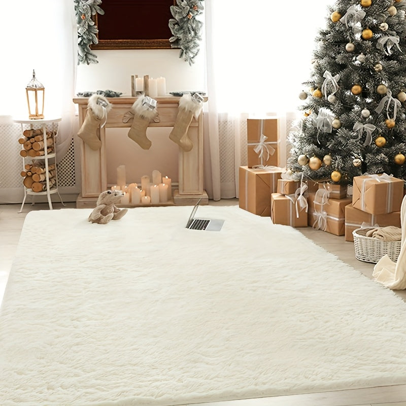 1pc Area Rugs for Living Room, Shaggy Plush Rug for Bedroom, Soft Non Slip Floor Carpet for Bedside, Fluffy Rug for Nursery, New Year Christmas Dorm and Home Decor