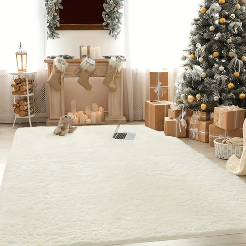 1pc Area Rugs for Living Room, Shaggy Plush Rug for Bedroom, Soft Non Slip Floor Carpet for Bedside, Fluffy Rug for Nursery, New Year Christmas Dorm and Home Decor
