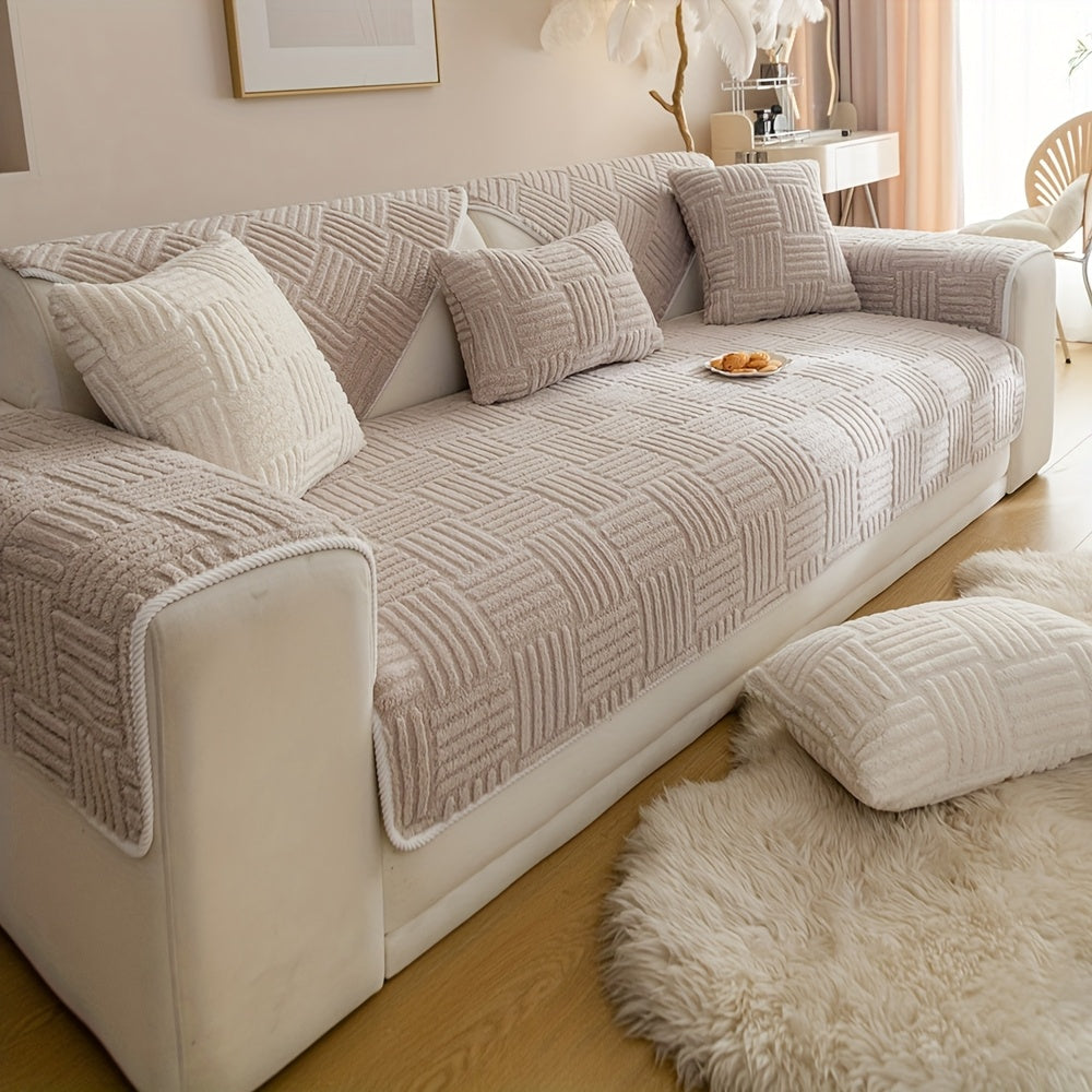 Customer Favorite  1 Modern Simple Plush Sofa Cushion, Pet Friendly Sofa Cover, And Anti Slip Combination Sofa Cover, Machine Washable Sofa Cover: Suitable for 1-4 Seat Sofas