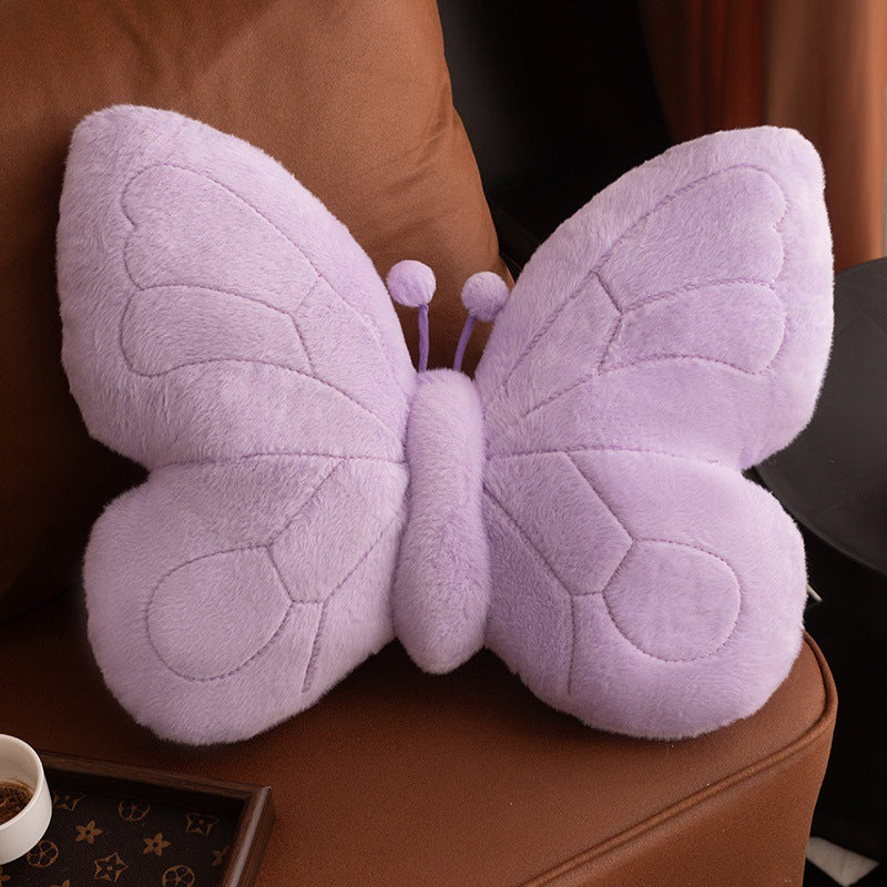 Butterfly-Shaped Pillow Cushion with Plush Soft Wings - Elegant Princess Style Decorative Accent in Orange &, Hand Washable Multi-Use Cushion for Bed, Sofa, Living Room - No Batteries\u002FElectricity, Durable Home Decor (Floral Theme, Easy-Care Fabric)